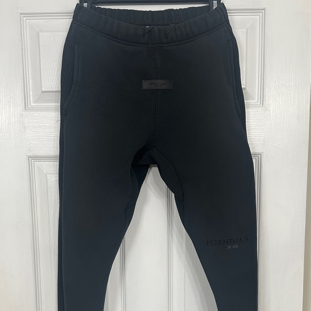 Fear of God Essentials Jet Black Joggers